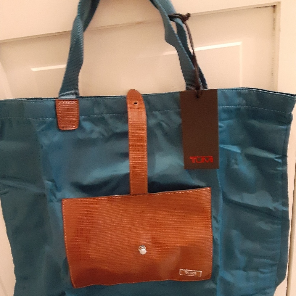 TUMI  Leather-trim 'Just In Case' roll-up tote bag